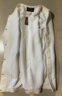Neu $5395 Loro Piana Damen Kaschmir/Leder Langer Jackenmantel Weiß 44/10 Italien