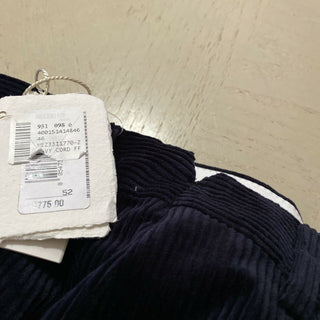 Neu mit Etikett: 775 $ Brunello Cucinelli Herren-Cord-Samthose, Marineblau, 36 US/52 EU, Italien