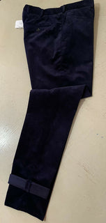 Neu mit Etikett: 775 $ Brunello Cucinelli Herren-Cord-Samthose, Marineblau, 36 US/52 EU, Italien