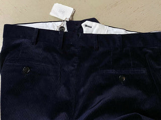 Neu mit Etikett: 775 $ Brunello Cucinelli Herren-Cord-Samthose, Marineblau, 36 US/52 EU, Italien
