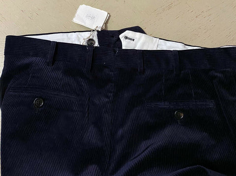 NWT $775 Brunello Cucinelli Мужские вельветовые бархатные брюки темно-синие 36 США/52 ЕС Италия