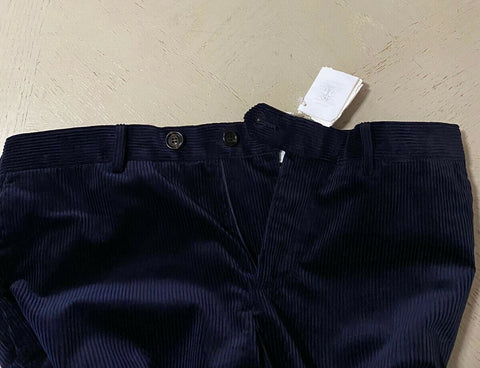 NWT $775 Brunello Cucinelli Мужские вельветовые бархатные брюки темно-синие 36 США/52 ЕС Италия