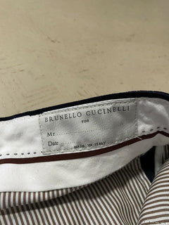 Neu mit Etikett: 775 $ Brunello Cucinelli Herren-Cord-Samthose, Marineblau, 36 US/52 EU, Italien