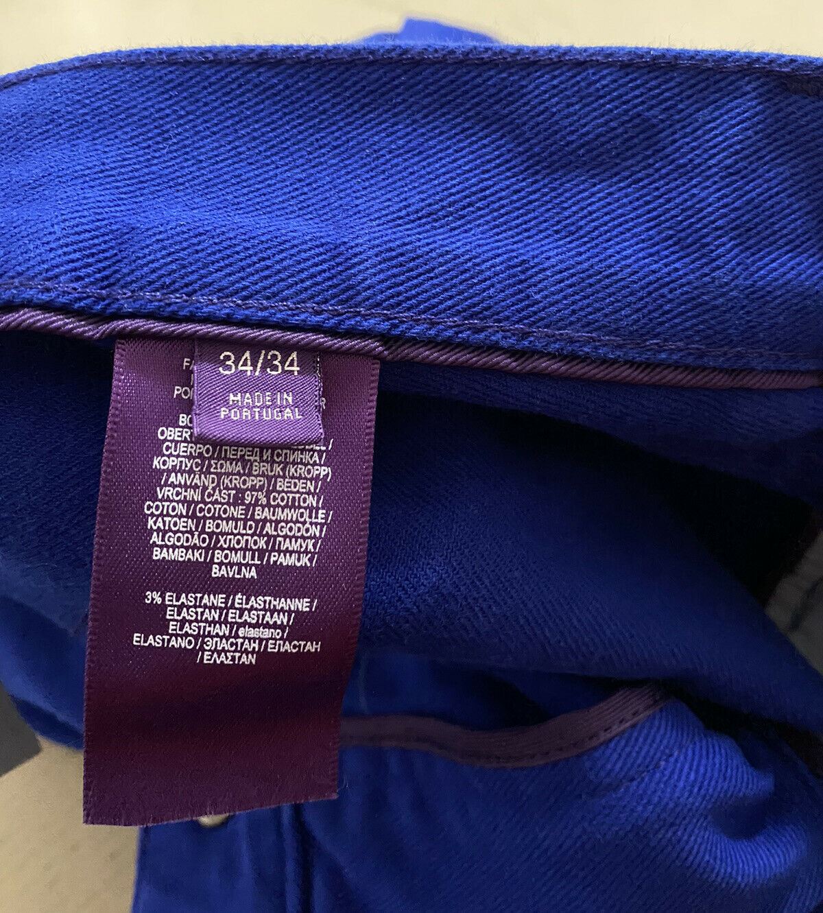 NWT $495 Ralph Lauren Purple Label Men Thompson Slim Jeans Pants Blue 34