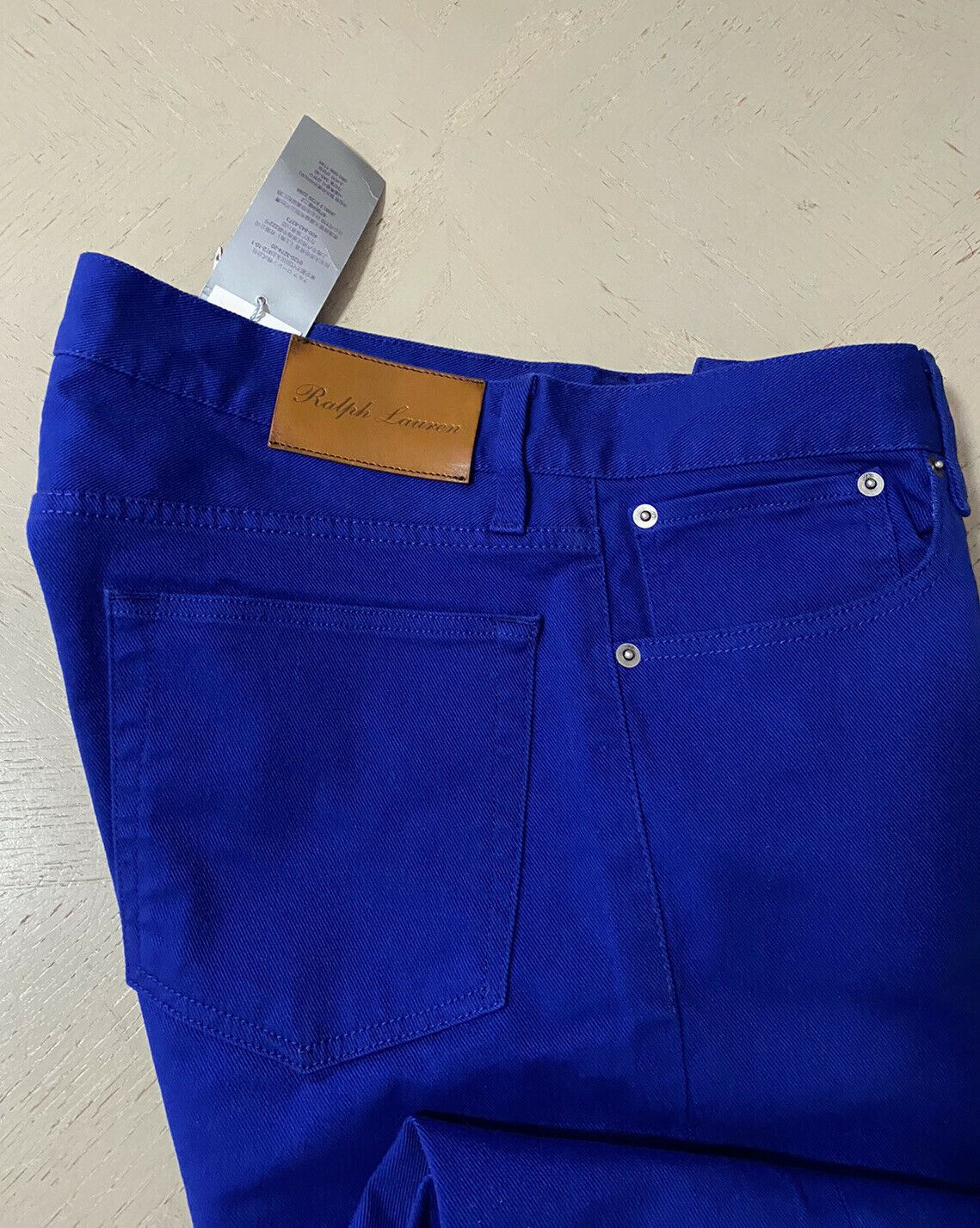 Neu mit Etikett: 495 $ Ralph Lauren Purple Label Herren Thompson Slim Jeans Hose Blau 34