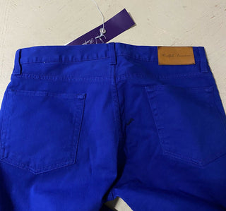 Neu mit Etikett: 495 $ Ralph Lauren Purple Label Herren Thompson Slim Jeans Hose Blau 34