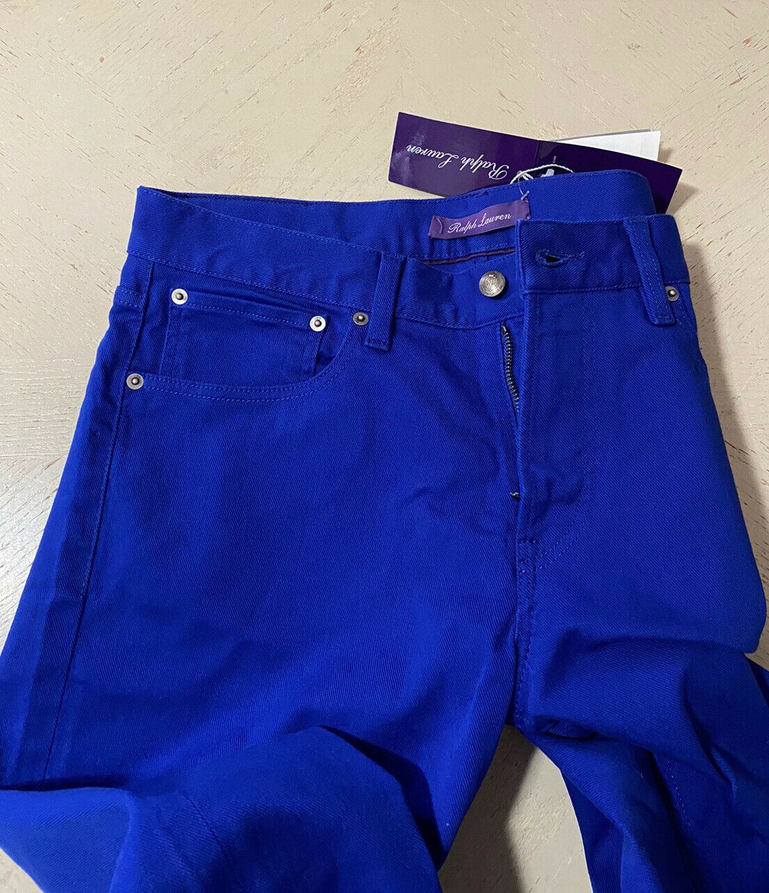 NWT $495 Ralph Lauren Purple Label Men Thompson Slim Jeans Pants Blue 34