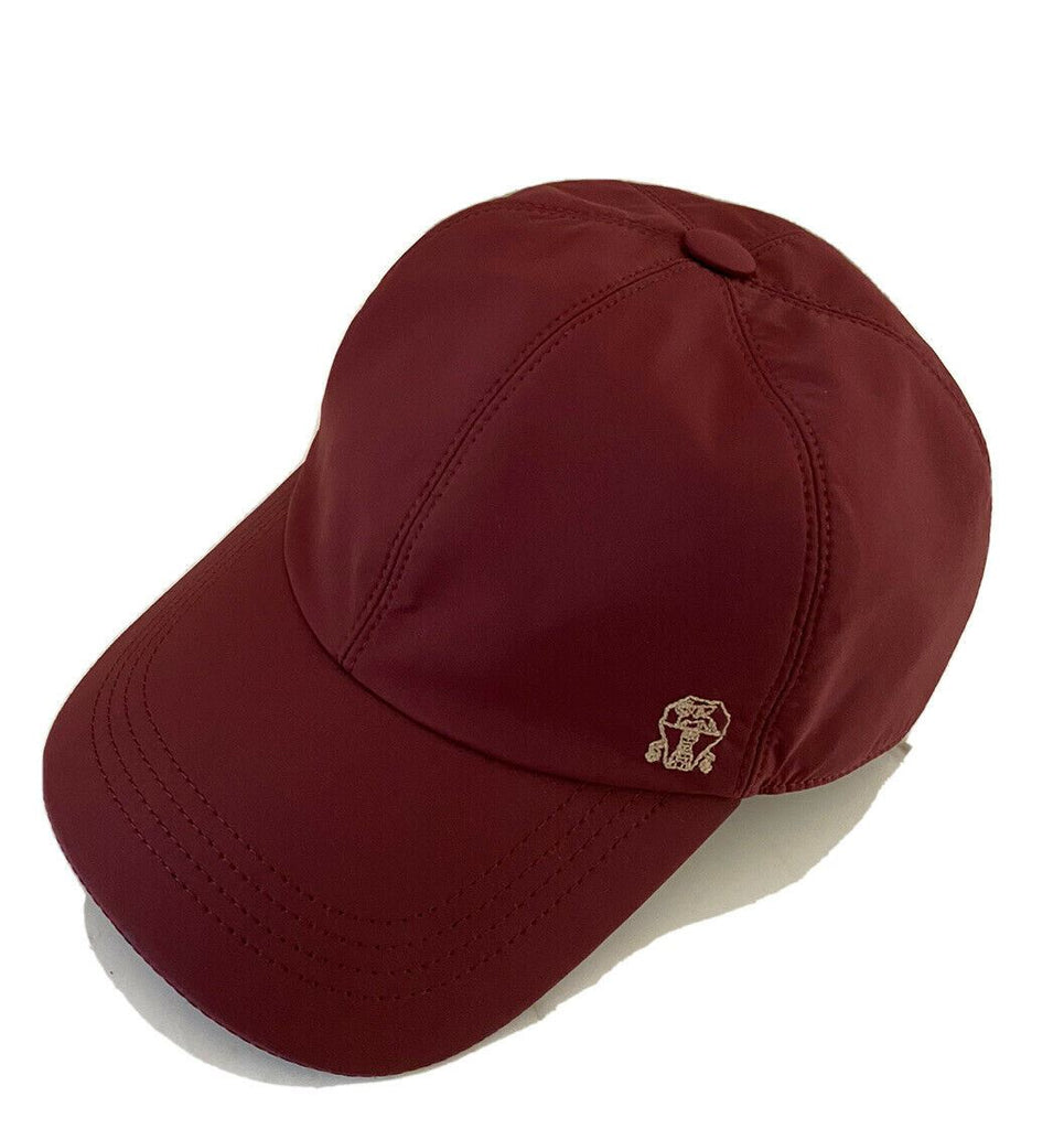 NWT $575 Brunello Cucinelli Мужская бейсболка с логотипом Amaranto Размер (M) Италия
