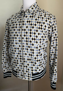 Neu $1950 Bottega Veneta Herrenjacke Mantel Blau/Schwarz/Während 44 US (54 Eu) Italien