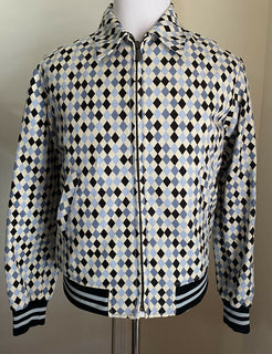Neu $1950 Bottega Veneta Herrenjacke Mantel Blau/Schwarz/Während 44 US (54 Eu) Italien