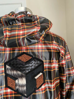 Neu $2300 Bottega Veneta Herren Kapuzenjacke Hemd Schwarz/Rot Größe M US (50 Eu)