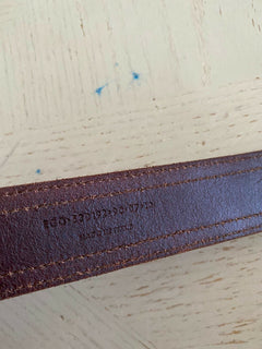 Neuer 495 $ Saint Laurent Folk Double-Loop-Gürtel für Herren DK Brown 34/90 Italien