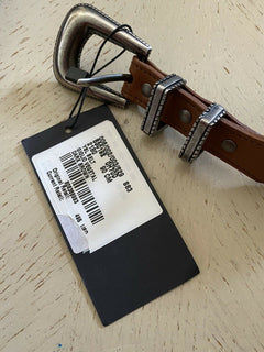 Neuer 495 $ Saint Laurent Folk Double-Loop-Gürtel für Herren DK Brown 34/90 Italien