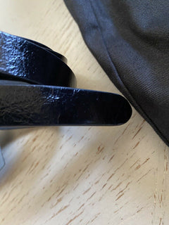 Neuer Saint Laurent Fetiche-Gürtel mit Schnalle aus glänzendem Moroder-Leder in Schwarz 36/95
