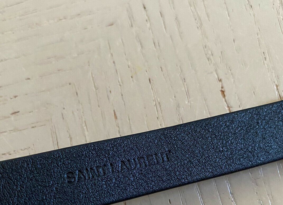 New Saint Laurent Fetiche Belt With Buckle In Shiny Moroder Leather Black 36/95