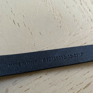 Neuer Saint Laurent Fetiche-Gürtel mit Schnalle aus glänzendem Moroder-Leder in Schwarz 34/90