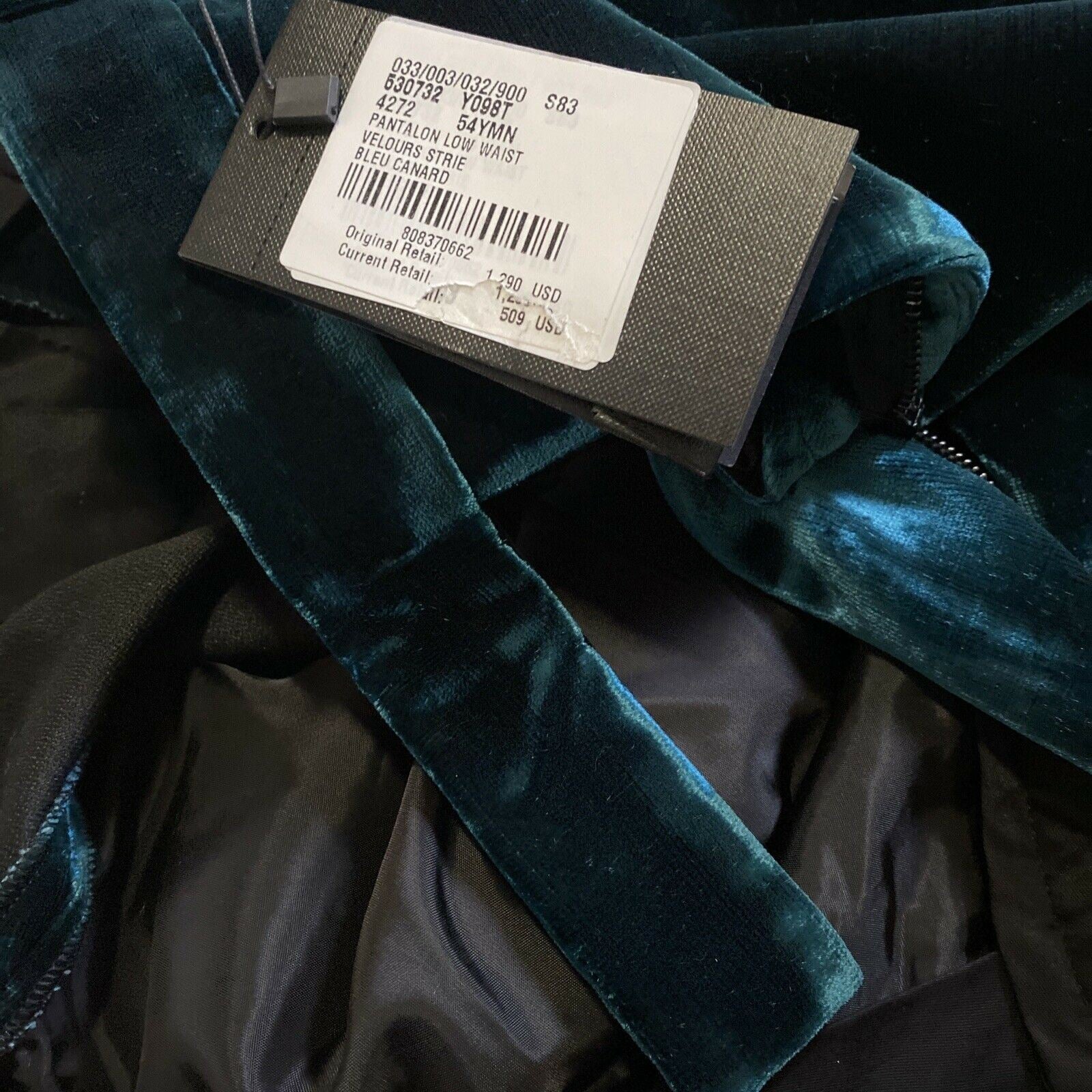 NWT $1290 Saint Laurent Men’s Dress Pants Green 38 US ( 54 Eu ) Italy