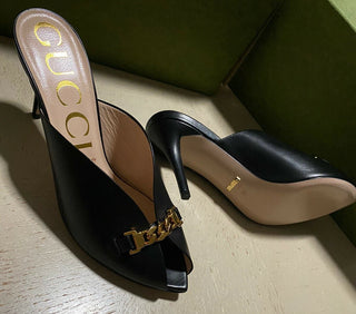 NIB Gucci Damen Sandalenschuhe Schwarz 9 US (39 Eu) 645444 Italien