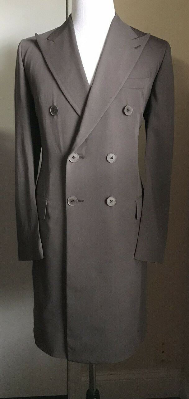 New $2950 Bottega Veneta Men Fluid Light Gabardine Coat LT Gray 38R/48R Italy