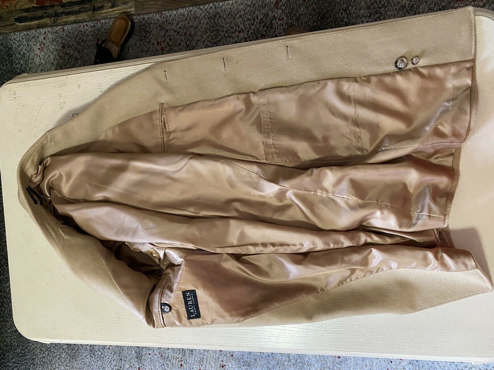 Neu $495 Ralph Lauren Herren Mantel Mantel Camel 44 US ( 54 Eu )