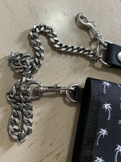 Новый кошелек Saint Laurent BUFFALO из черного нейлона с принтом пальм 586279
