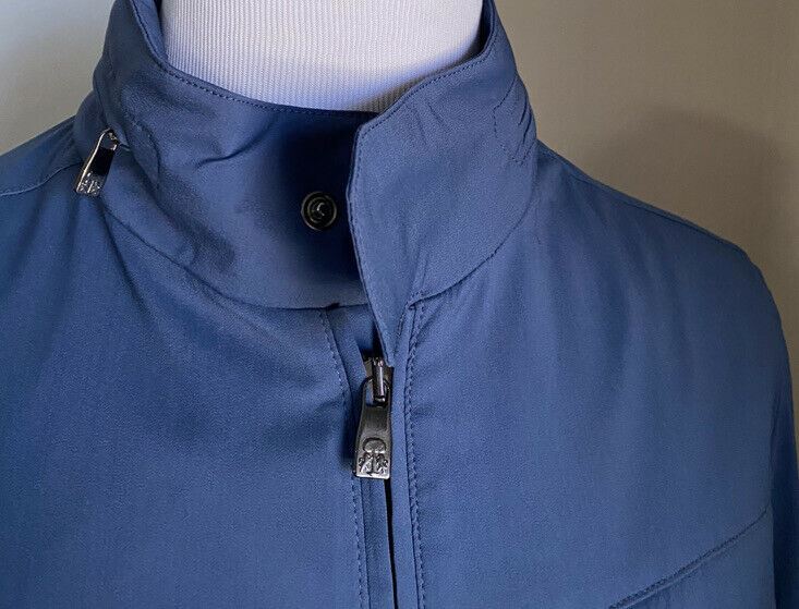 New $1725 Corneliani Hooded Utility Jacket With Headphones Blue 42R US/52R Eu