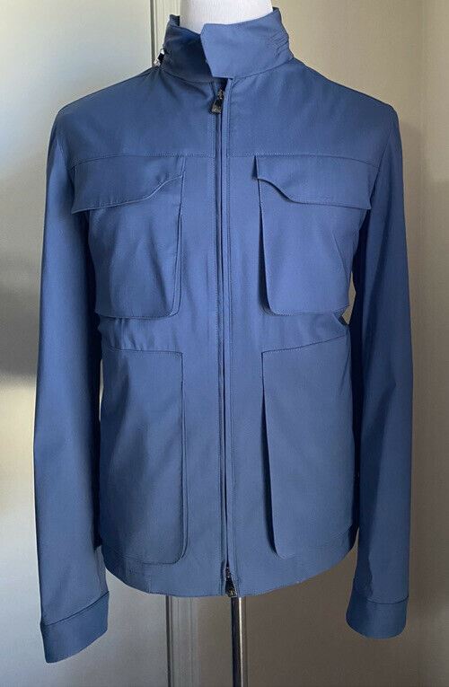New $1725 Corneliani Hooded Utility Jacket Blue 44R US/54 Eu