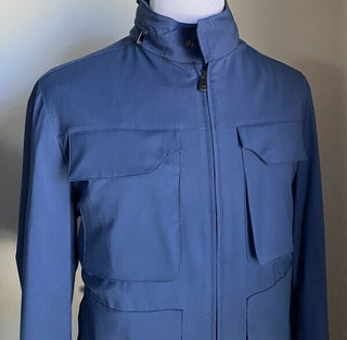 Neue Corneliani Utility-Jacke mit Kapuze für 1725 $, Blau, 44R US/54 Eu