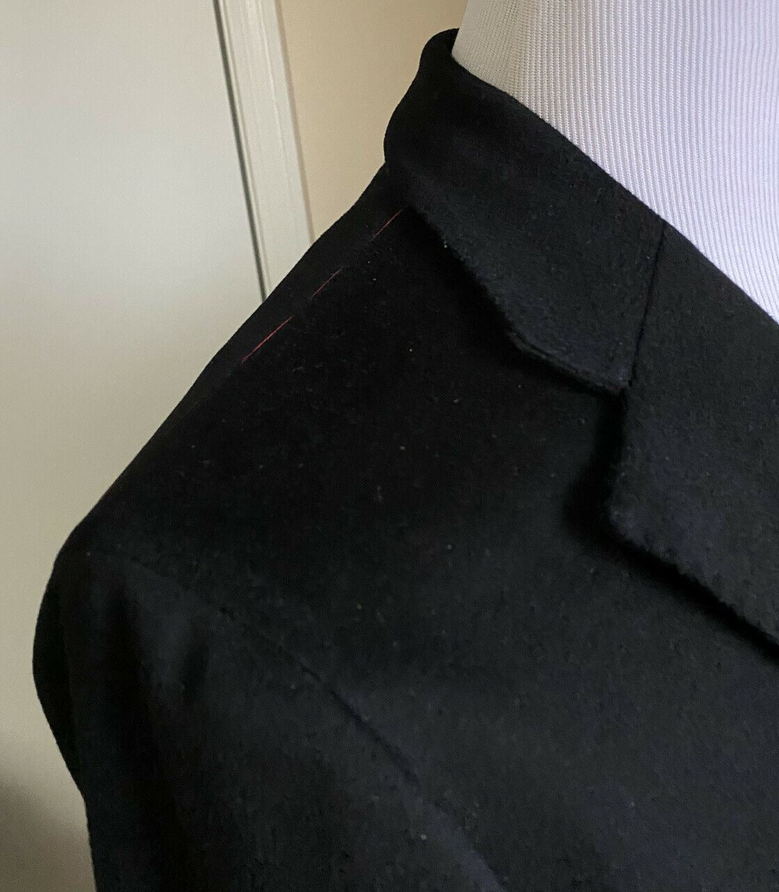 New $4200 Isaia Men’s Overcoat Coat Black Size 40R US ( 50R Eu ) Italy
