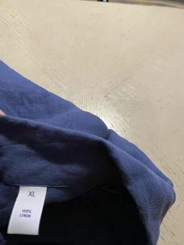 NWT  Ralph Lauren Purple Label Men Linen Shirt Blue XL Italy