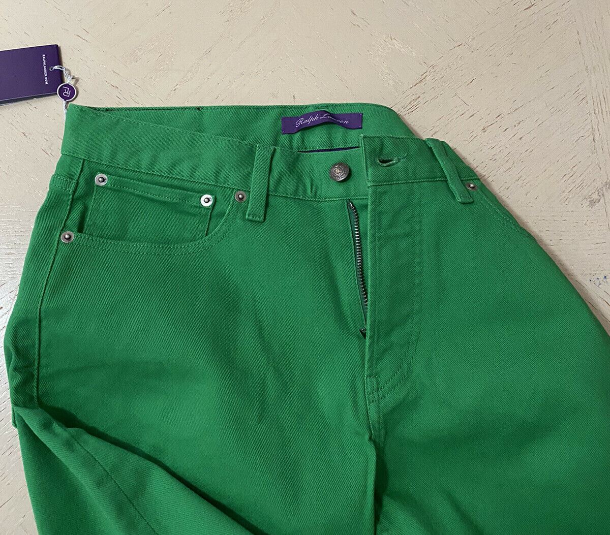 NWT $495 Ralph Lauren Purple Label Мужские узкие джинсы Thompson Зеленые 30