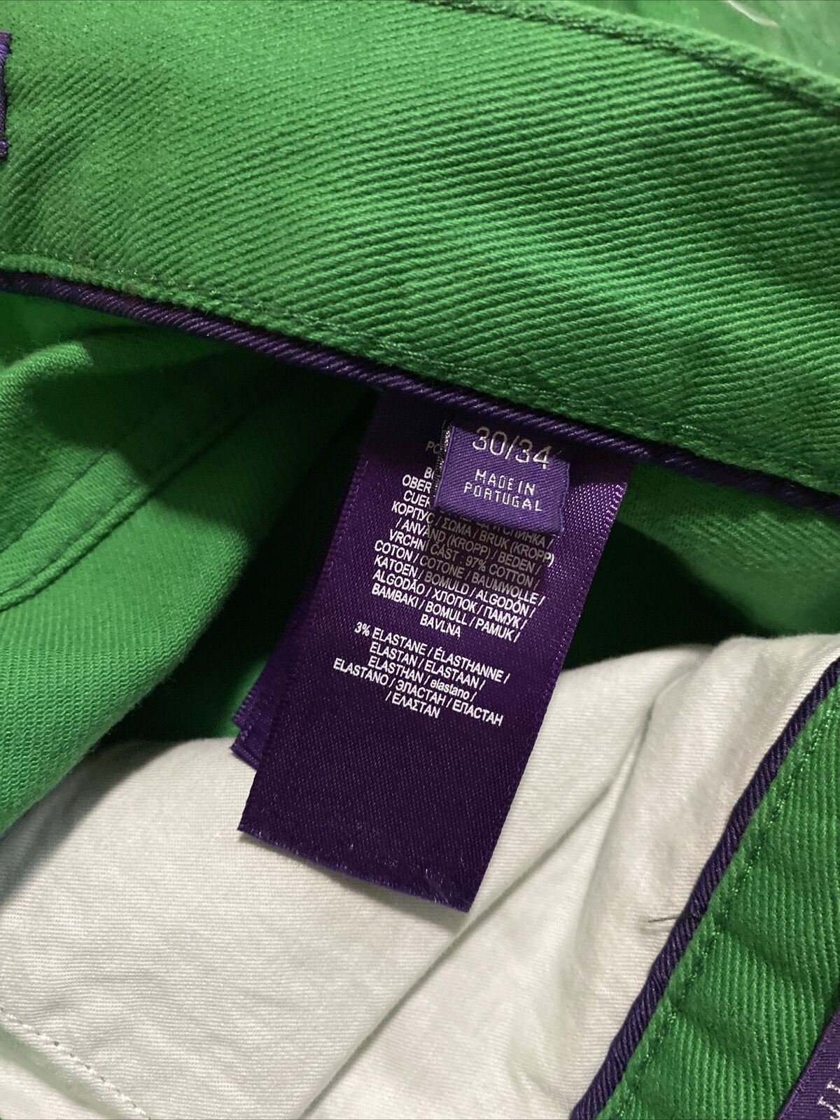 Neu mit Etikett: 495 $ Ralph Lauren Purple Label Herren Thompson Slim Jeans Hose Grün 30