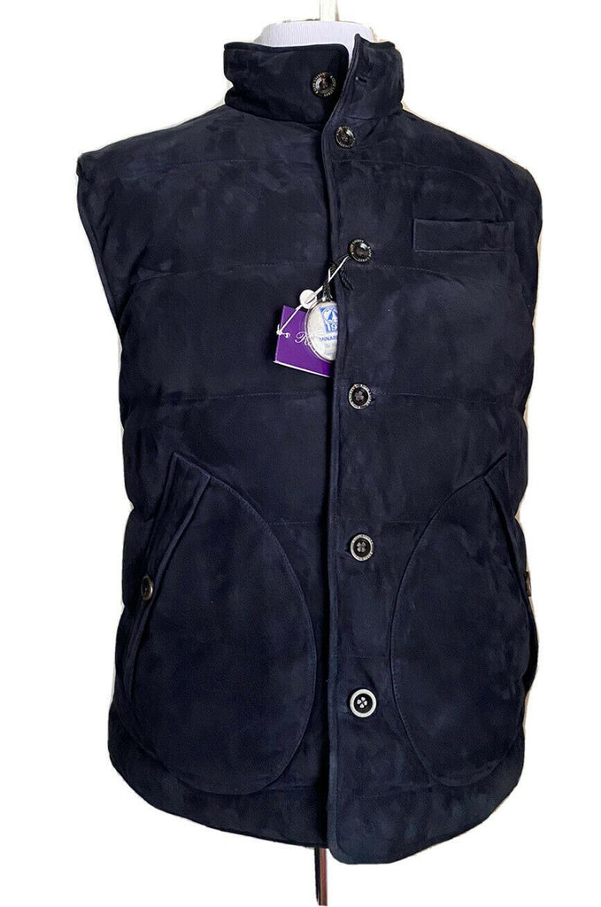 Neu $2995 Ralph Lauren Purple Label Herren Marbell Reversible Wildlederweste Navy XL