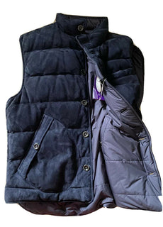 Neu $2995 Ralph Lauren Purple Label Herren Marbell Reversible Wildlederweste Navy XL