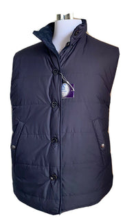 Neu $2995 Ralph Lauren Purple Label Herren Marbell Reversible Wildlederweste Navy XL