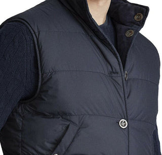 Neu $2995 Ralph Lauren Purple Label Herren Marbell Reversible Wildlederweste Navy XL
