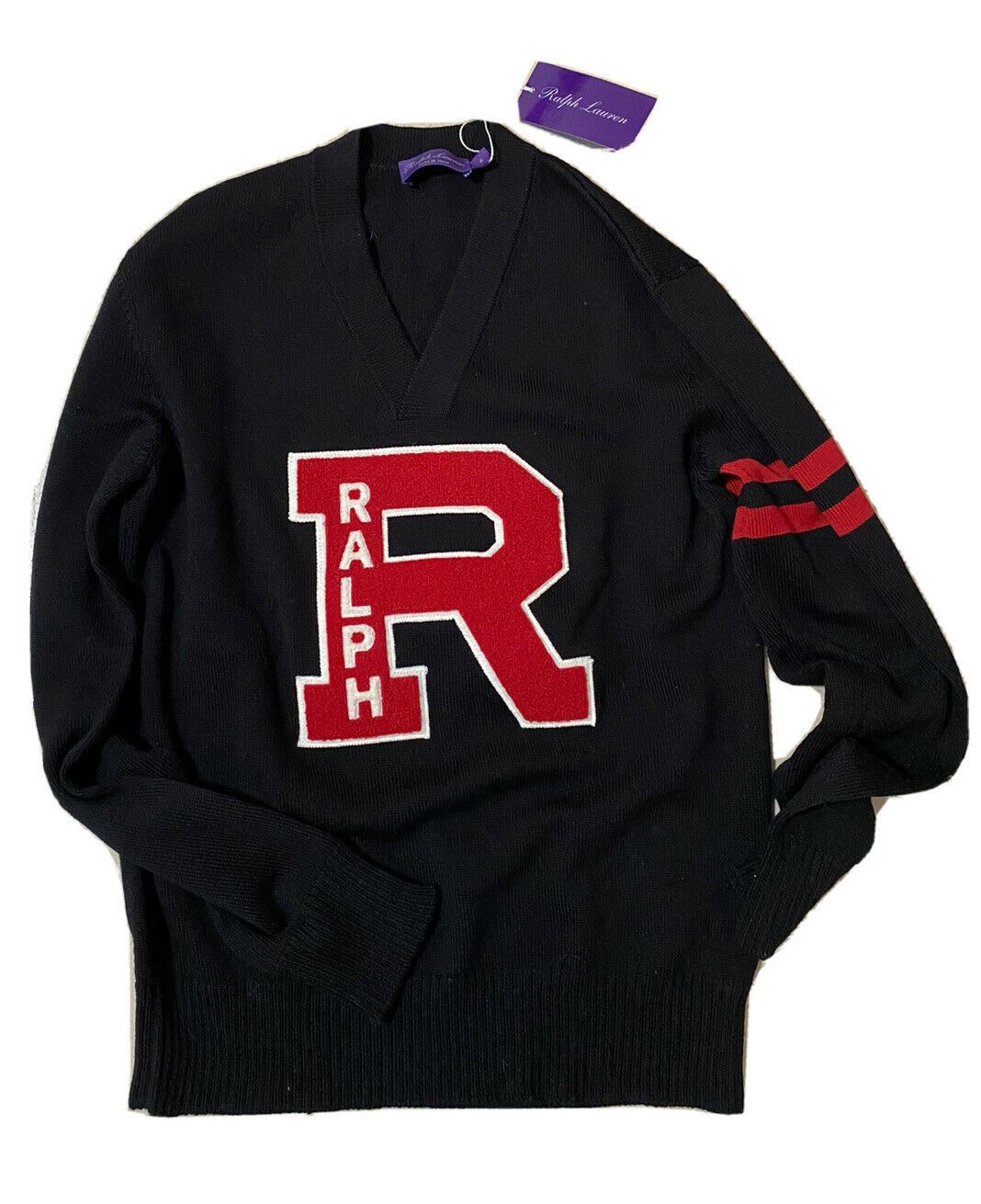 NWT $2195 Ralph Lauren Purple Label Men V Neck Wool Sweater S Italy