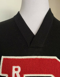 Neu mit Etikett: 2195 $ Ralph Lauren Purple Label Herren-Wollpullover mit V-Ausschnitt S Italien