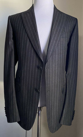New $4490 Gucci Men’s Suit Striped DK Gray 44R  US ( 54R Eu ) Italy
