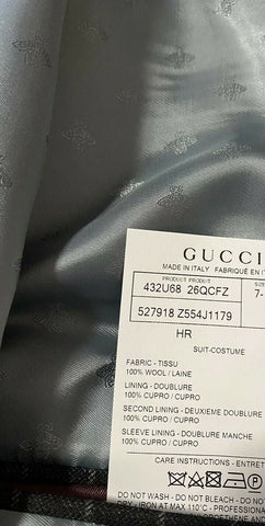 New $4490 Gucci Men’s Suit Striped DK Gray 44R  US ( 54R Eu ) Italy