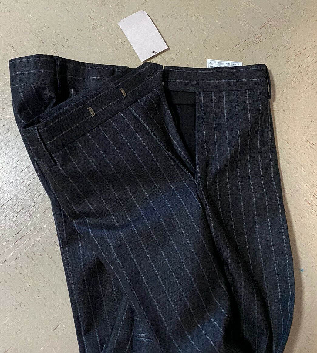 New $4490 Gucci Men’s Suit Striped DK Gray 38R US ( 48R Eu ) Italy