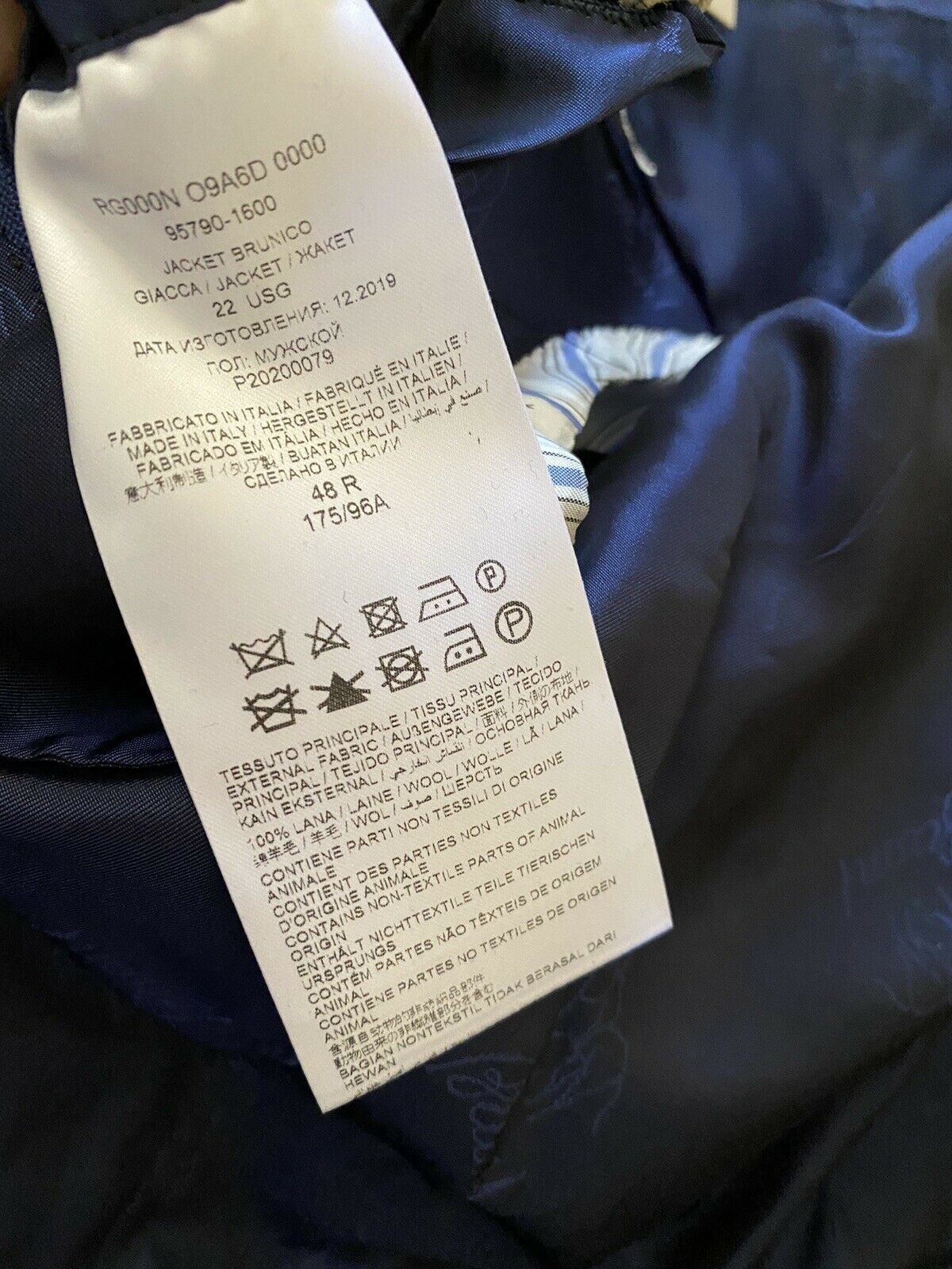 Neu mit Etikett: 4900 $ Brioni Herren-Sportmantel aus Wolle, Blazer, Jacke, Blau, 42S US/52S Eu, Italien
