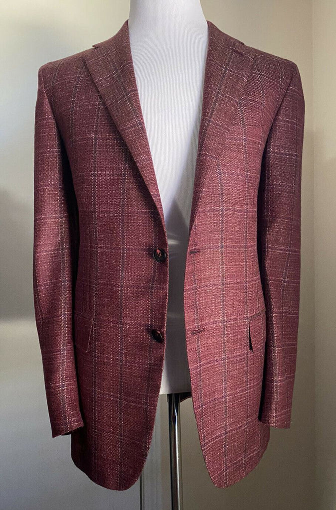 Neu mit Etikett: 8125 $ Kiton Herren Sportmantel Blazer Jacke Burgund 44R US/54R Eu Italien