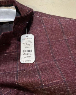 Neu mit Etikett: 8125 $ Kiton Herren Sportmantel Blazer Jacke Burgund 44R US/54R Eu Italien