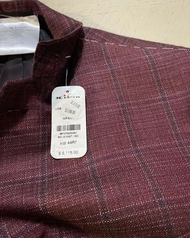 NWT $8125 Kiton Men Sport Coat Blazer Jacket Burgundy 44R US/54R Eu Italy