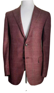 Neu mit Etikett: 8125 $ Kiton Herren Sportmantel Blazer Jacke Burgund 44R US/54R Eu Italien