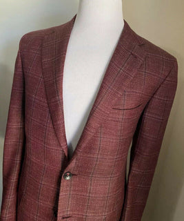 Neu mit Etikett: 8125 $ Kiton Herren Sportmantel Blazer Jacke Burgund 44R US/54R Eu Italien