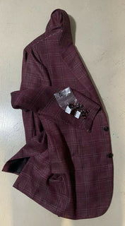 Neu mit Etikett: 8125 $ Kiton Herren Sportmantel Blazer Jacke Burgund 44R US/54R Eu Italien