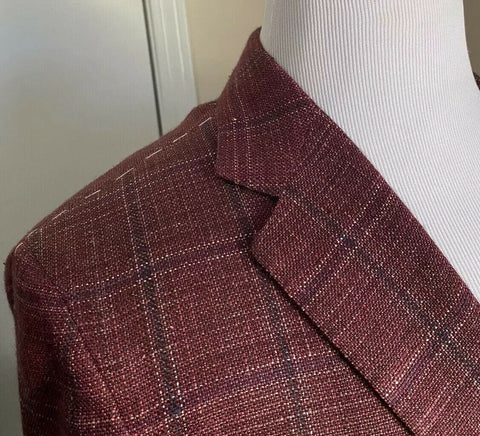 NWT $8125 Kiton Men Sport Coat Blazer Jacket Burgundy 44R US/54R Eu Italy
