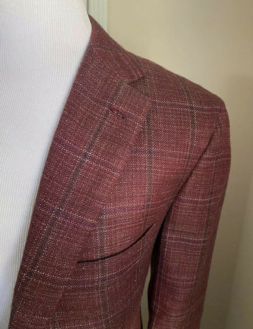 NWT $8125 Kiton Men Sport Coat Blazer Jacket Burgundy 44R US/54R Eu Italy